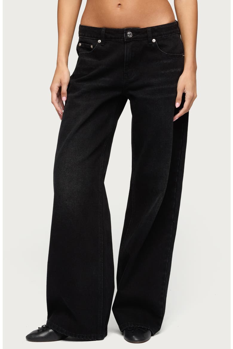 Raelynn Low Rise Baggy Jeans, Main, color, DENIM-BLACK