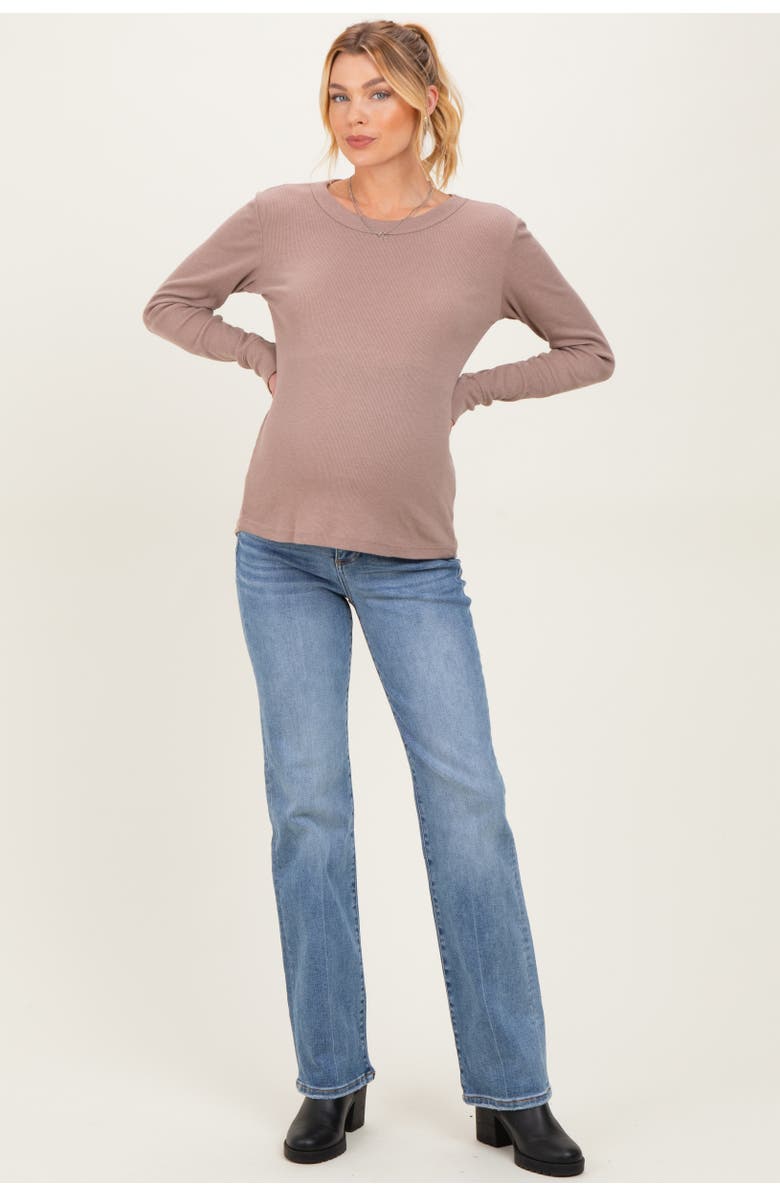 PinkBlush Medium Wash Straight Leg Maternity Jeans, Alternate, color, Blue