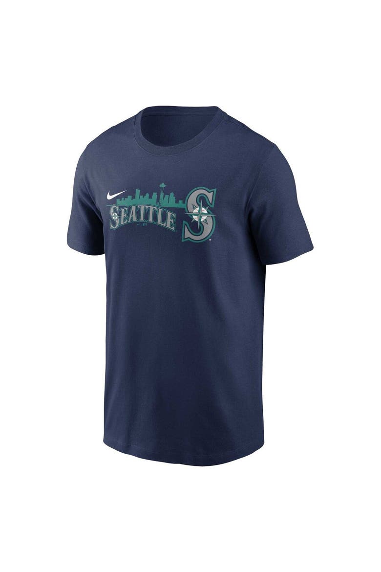 Men's Nike Navy Seattle Mariners Local Team Skyline T-Shirt, Alternate, color, Navy