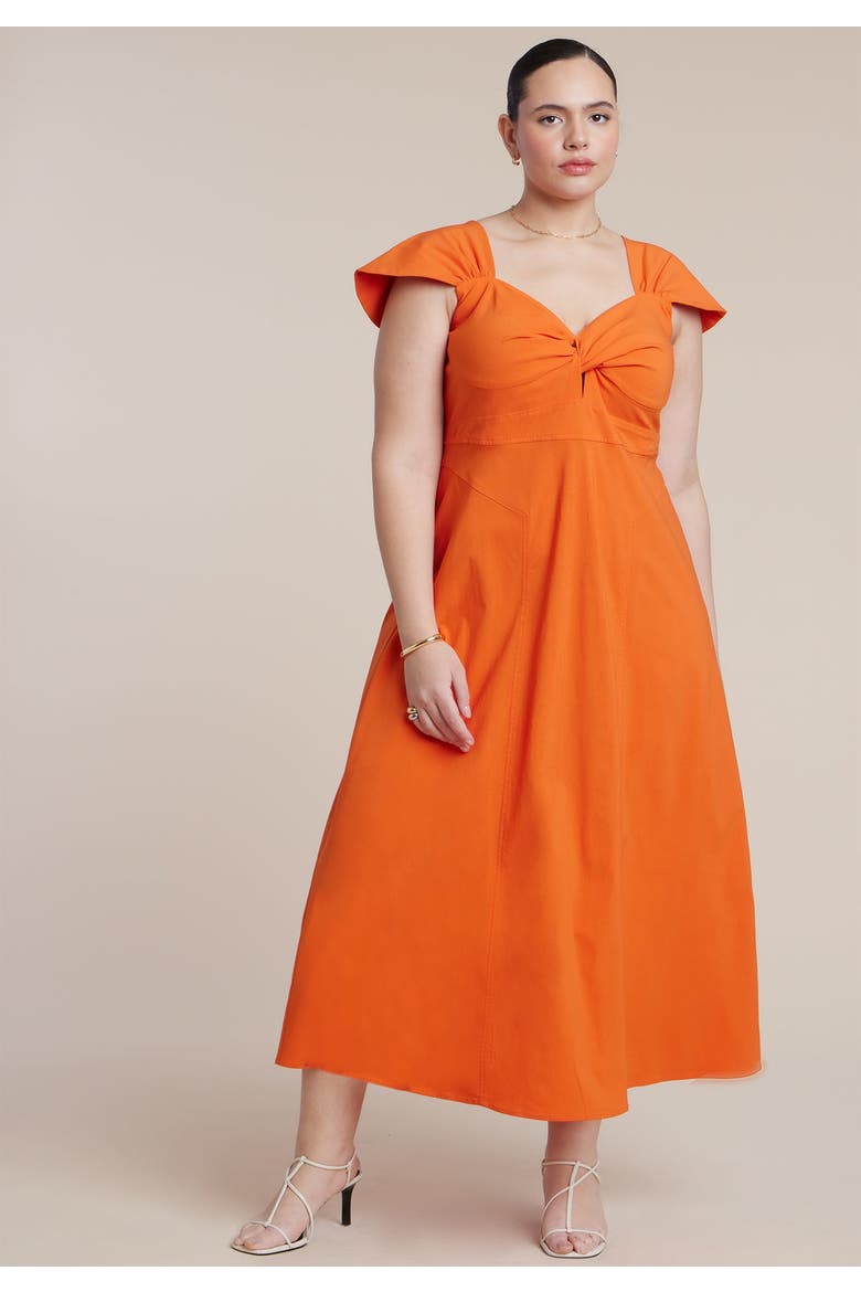 Twist Detail Midi Dress, Alternate, color, PUFFIN'S BILL