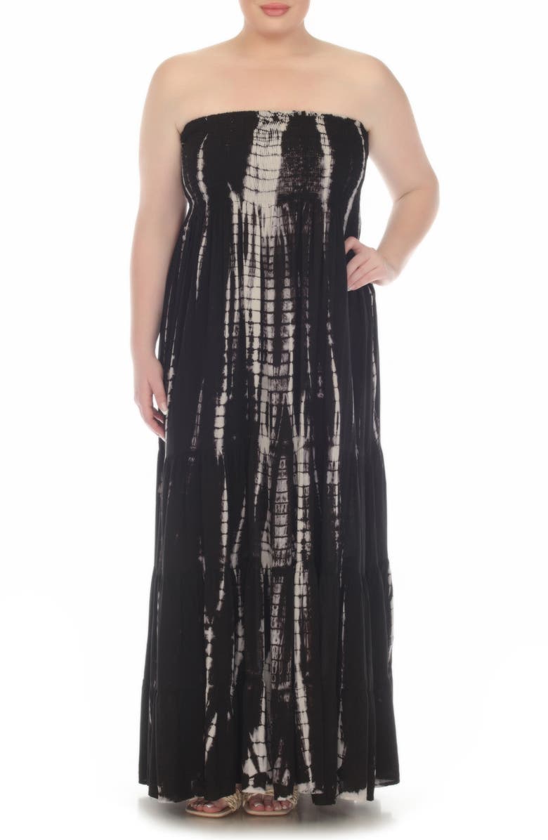 BOHO ME Tie Dye Strapless Maxi Dress, Main, color,