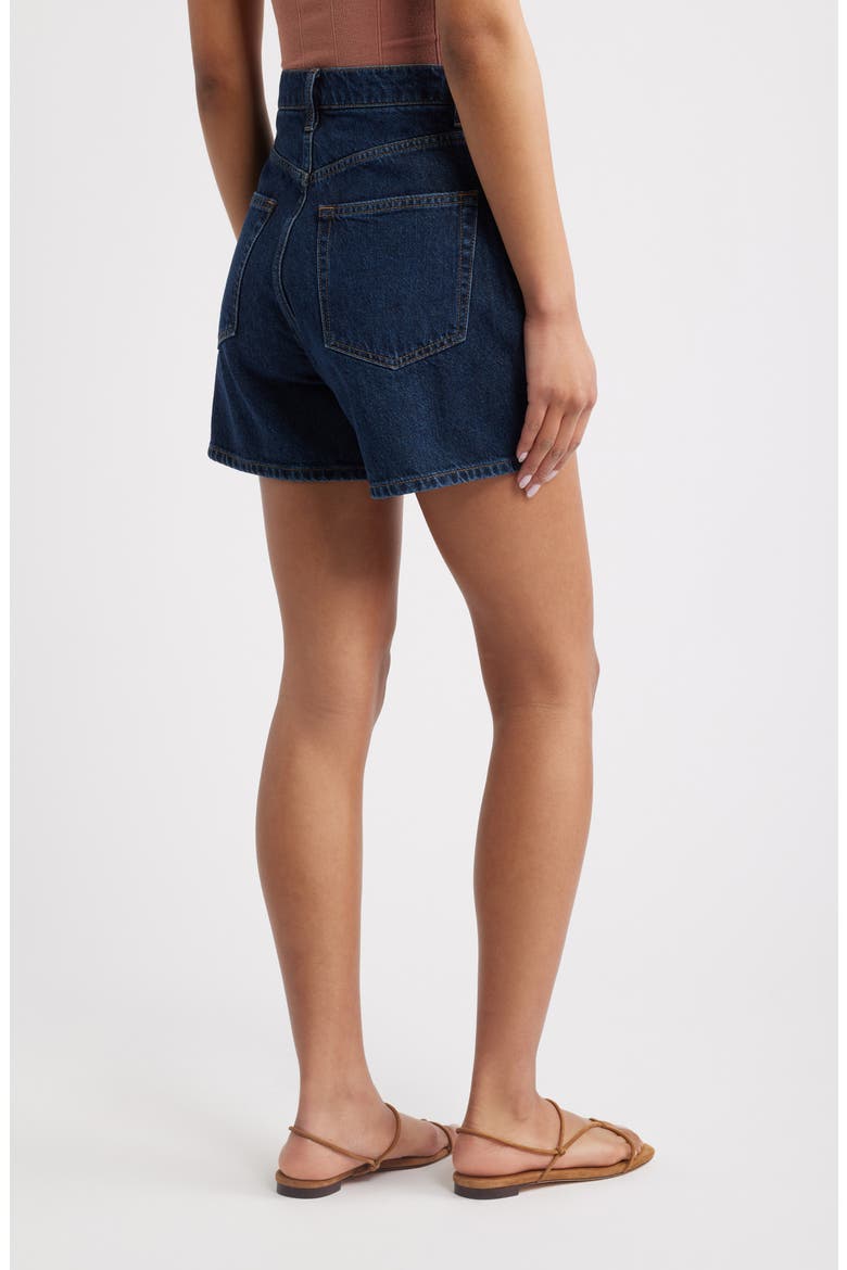 Saige High Waist Raw Hem Denim Cutoff Shorts, Alternate, color, TITAN