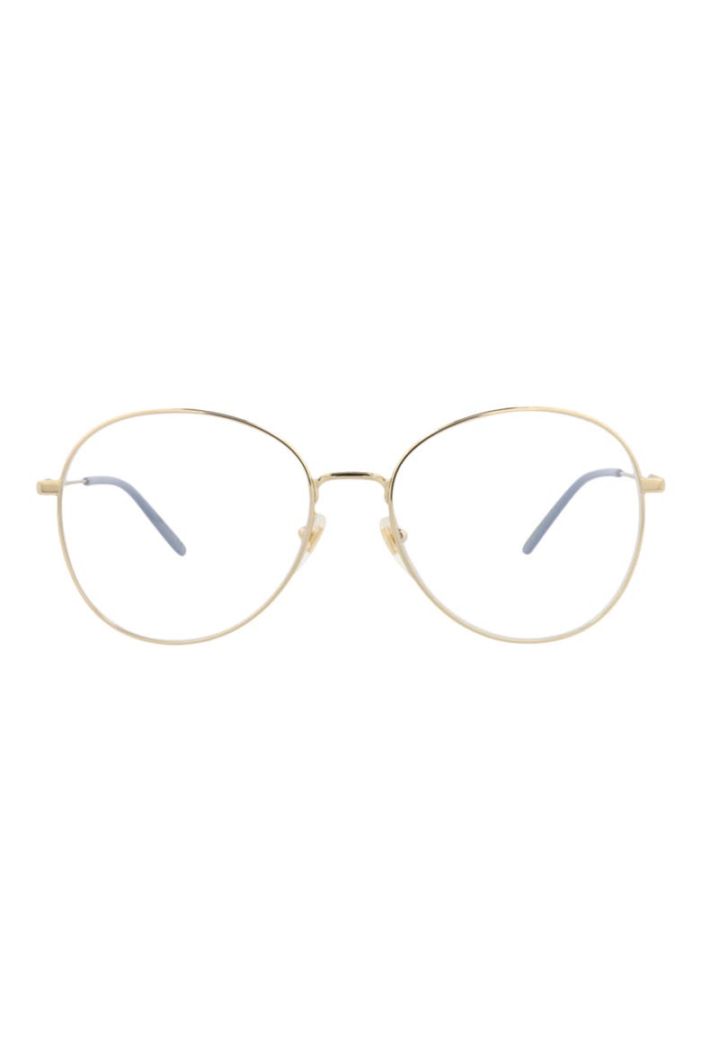 57mm Round Optical Glasses, Main, color, GOLD GOLD TRANSPARENT