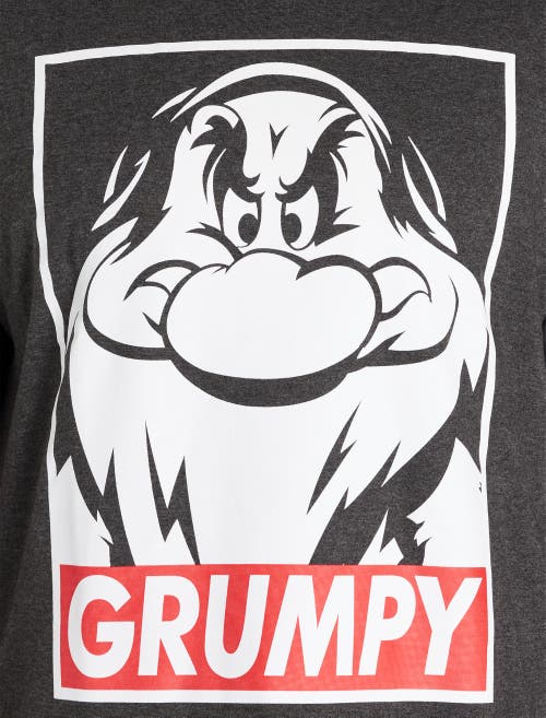 True Nation By Dxl Big & Tall Snow White Grumpy Graphic Tee In Graphite