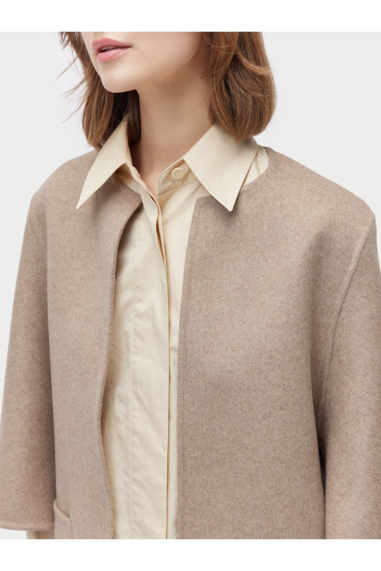 Patch Pocket Cashmere Poncho Jacket, Alternate, color, taupe