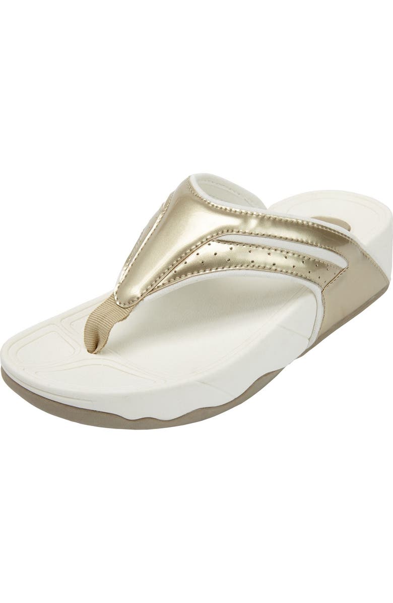 Comfortview The Sporty Slip On Thong Sandal, Main, color, Gold