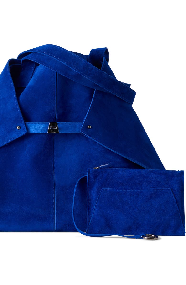 Akris Medium AI Suede Convertible Shoulder Tote, Alternate, color, Ocean