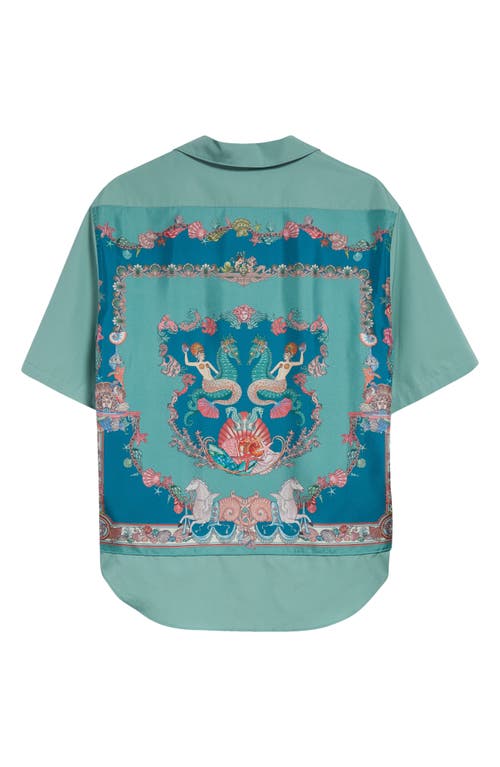 Versace Coral Theatre Shirt In Green