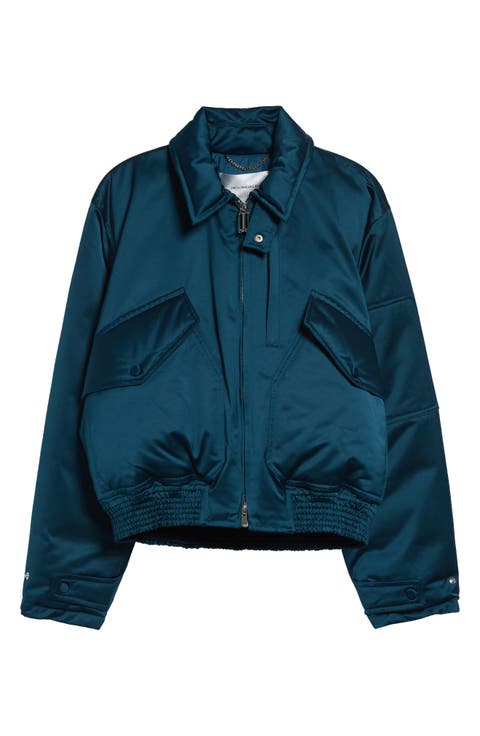 Down Sateen Bomber Jacket