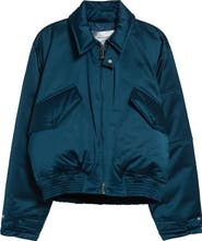 Victoria Beckham Down Sateen Bomber Jacket