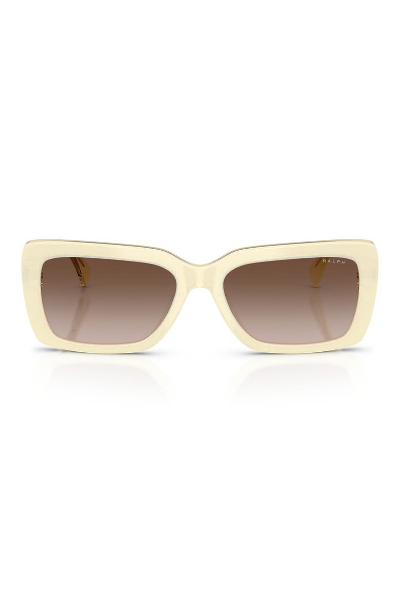 56mm Rectangular Sunglasses, Main, color, BEIGE TRANSPARENT / BROWN
