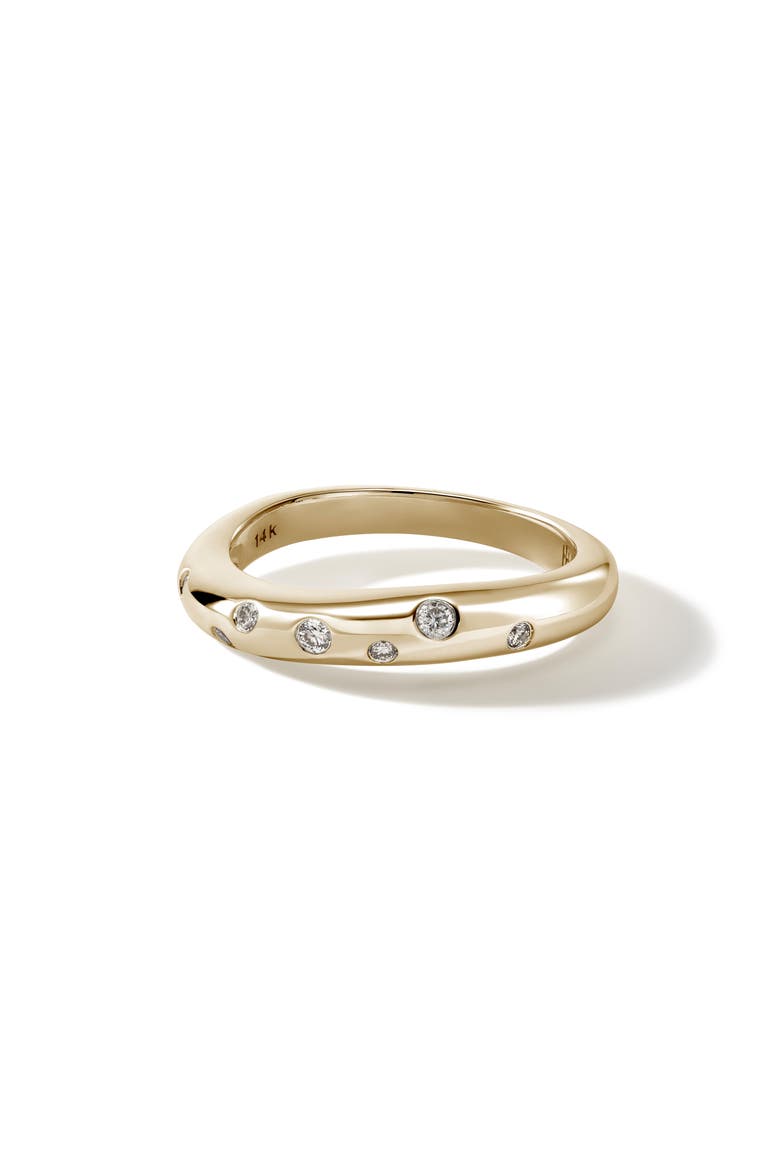 Surf 14K Gold Scattered Diamond Ring, 3.8mm, Main, color, GOLD