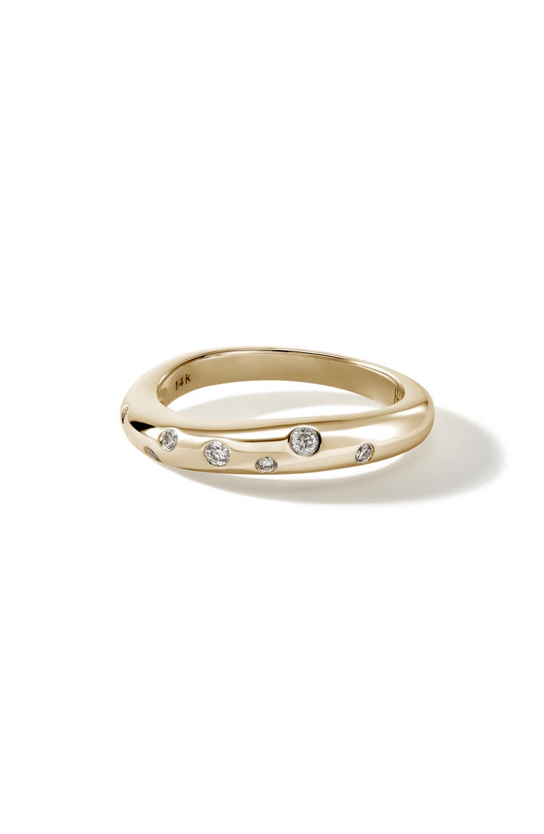 John Hardy Surf 14K Gold Scattered Diamond Ring, 3.8mm, Main, color, Gold