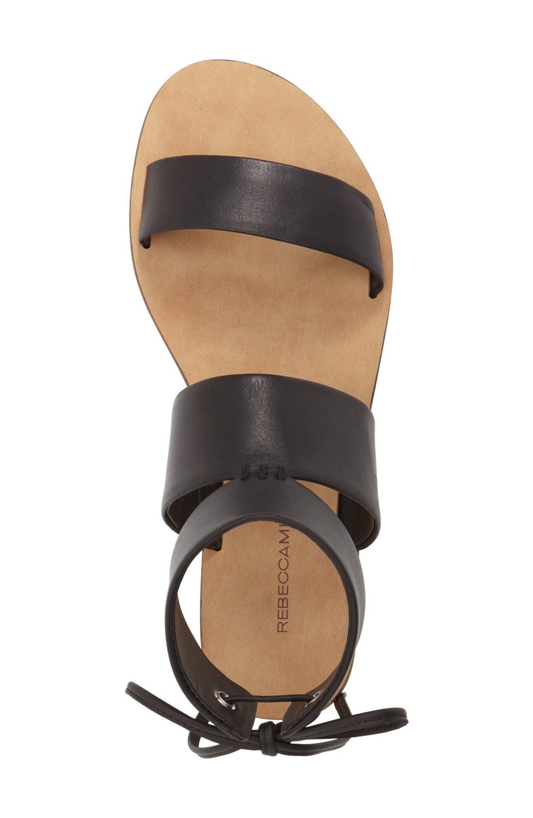 'Emma' Ankle Cuff Sandal, Alternate, color, BLACK VACHETTA