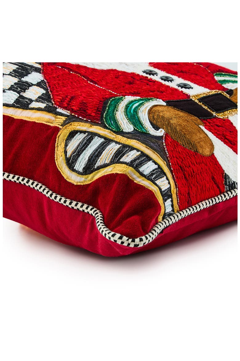 Christmas Santa Accent Throw Pillow, Alternate, color, RED