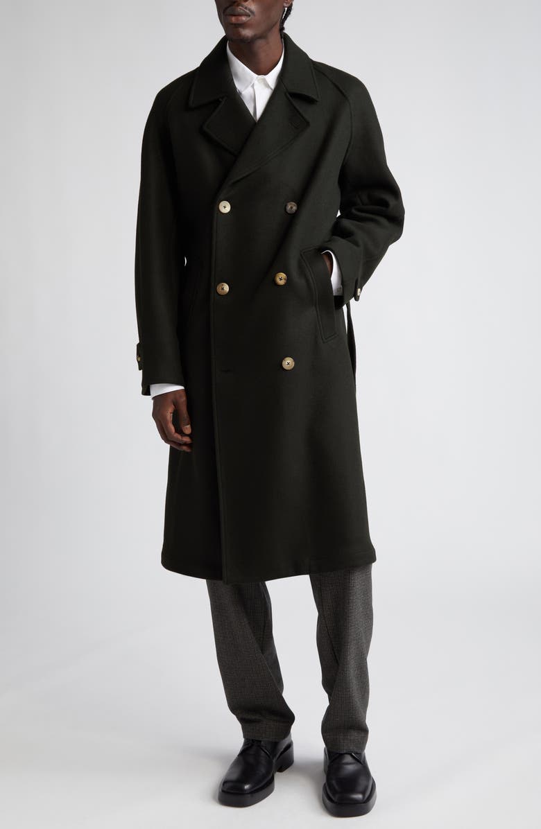De Bonne Facture Grandad Oversize Belted Wool Trench Coat, Alternate, color,