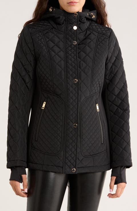 Hooded Diamond Quilted Jacket
