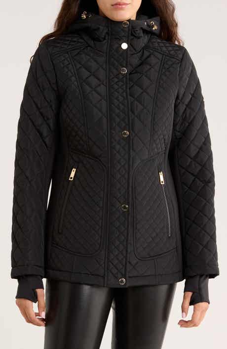 Michael Kors Hooded Diamond Quilted Jacket