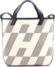 Pre-Owned Hermes Cabas H en Biais Tote Canvas with Leather 27