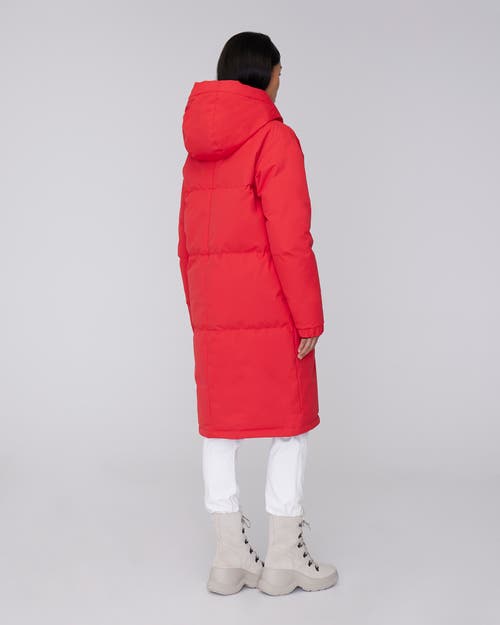 Quartz Co. Ines | Hooded Down Winter Jacket In Fiery Red