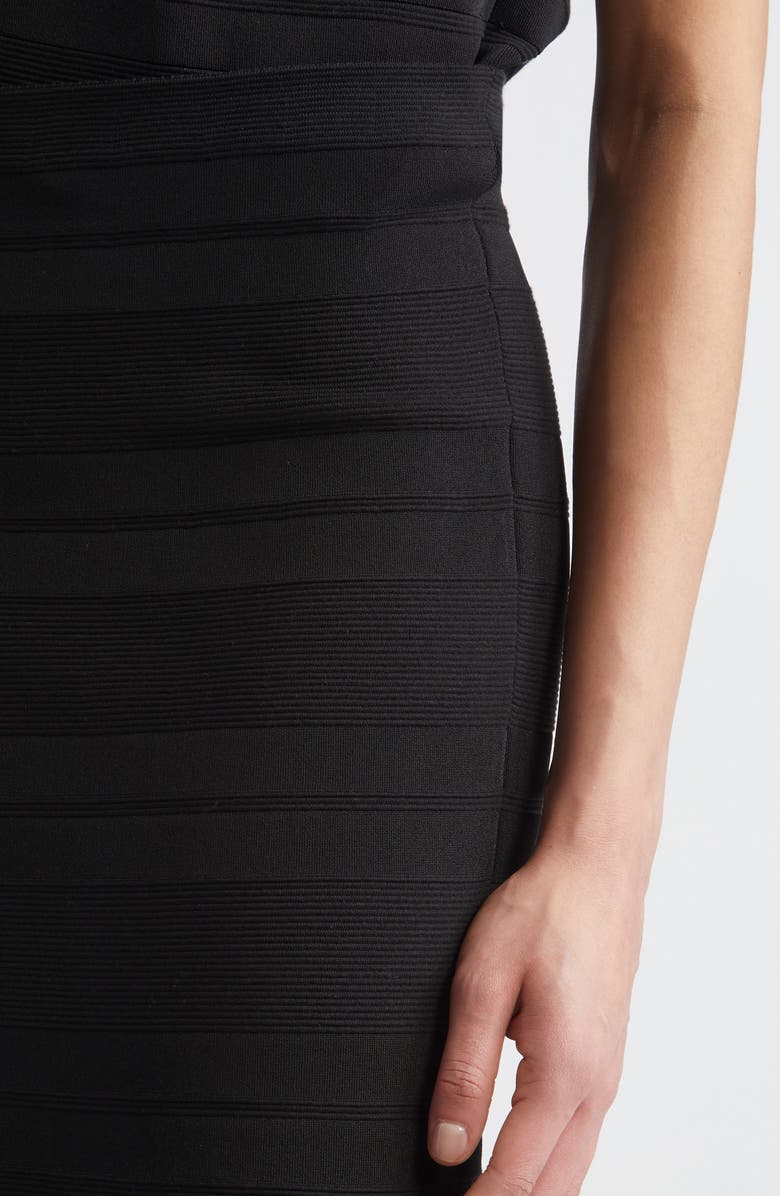 Carolina Herrera Stripe Knit Trumpet Skirt, Alternate, color, Black Multi