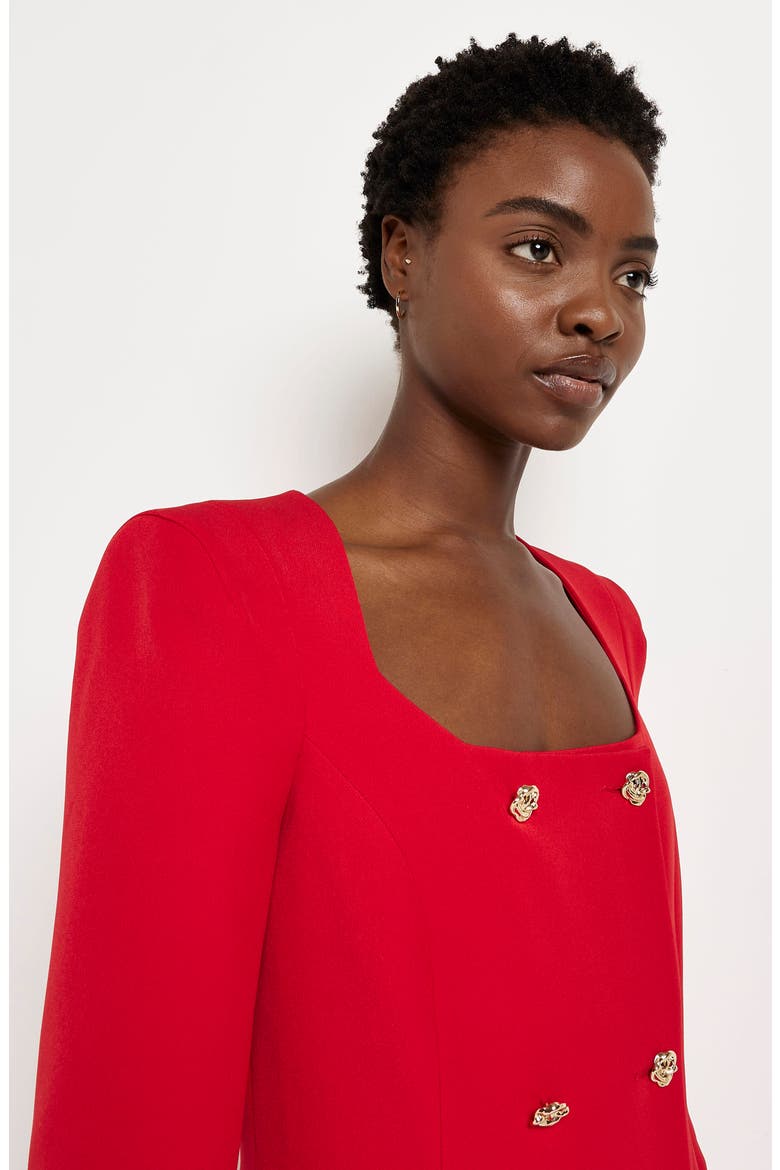Double Breasted Blazer Dress, Alternate, color, RED