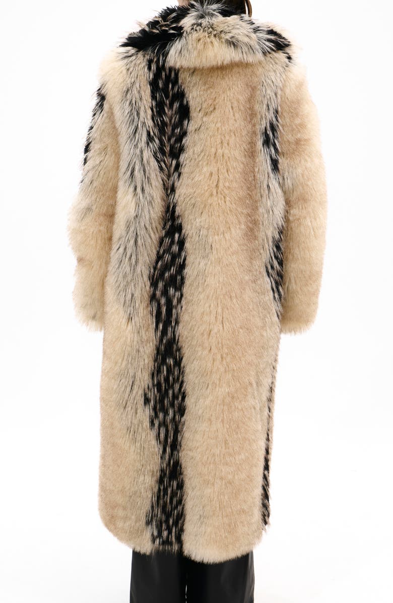 AZALEA WANG Aurora Faux Fur Coat, Alternate, color, Tan Multi