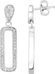 EFFY Pavé Diamond Open Link Drop Earrings in 14K White Gold
