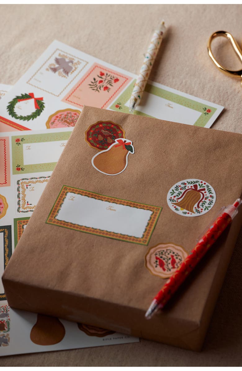 Rifle Paper Co. Christmastide 3-Pack of Gift Tag Label Stickers, Alternate, color, 