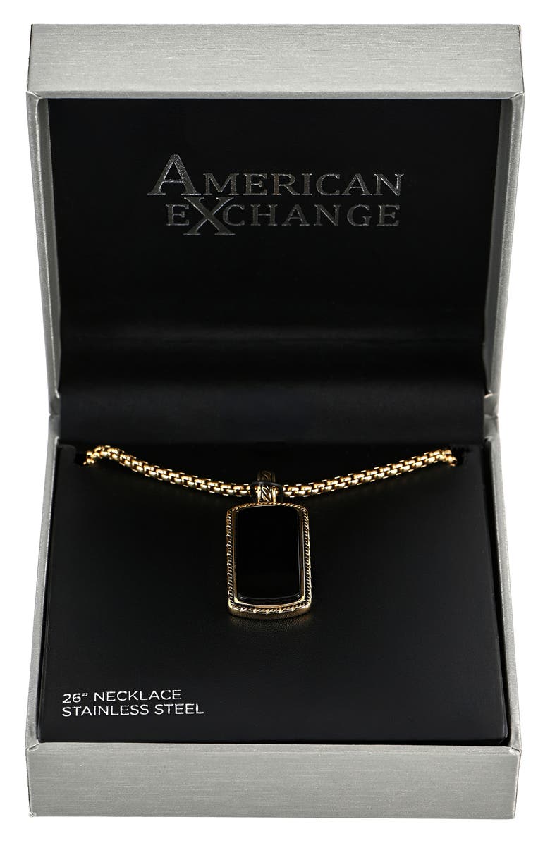 AMERICAN EXCHANGE Men's Stone Pendant Necklace, Alternate, color, Gold/ Black