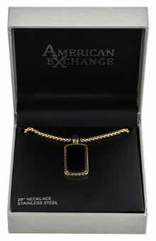 AMERICAN EXCHANGE Men's Stone Pendant Necklace