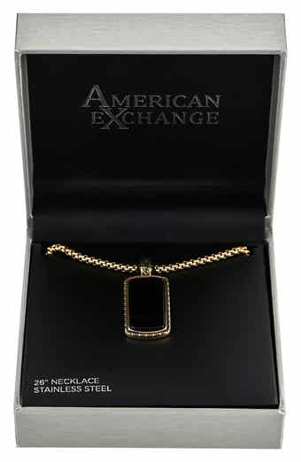 AMERICAN EXCHANGE Men's Stone Pendant Necklace