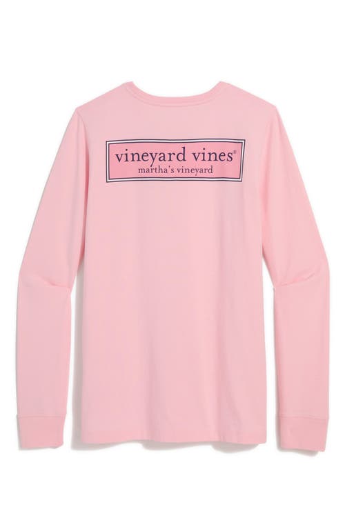 Vineyard Vines Whale Long Sleeve Pocket Graphic Tee In Pink