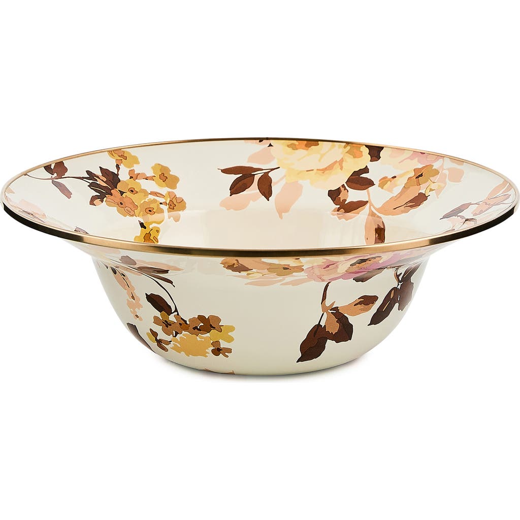 Mackenzie-childs Mackenzie Childs Wild Rose Enameled Steel Serving Bowl In Multi