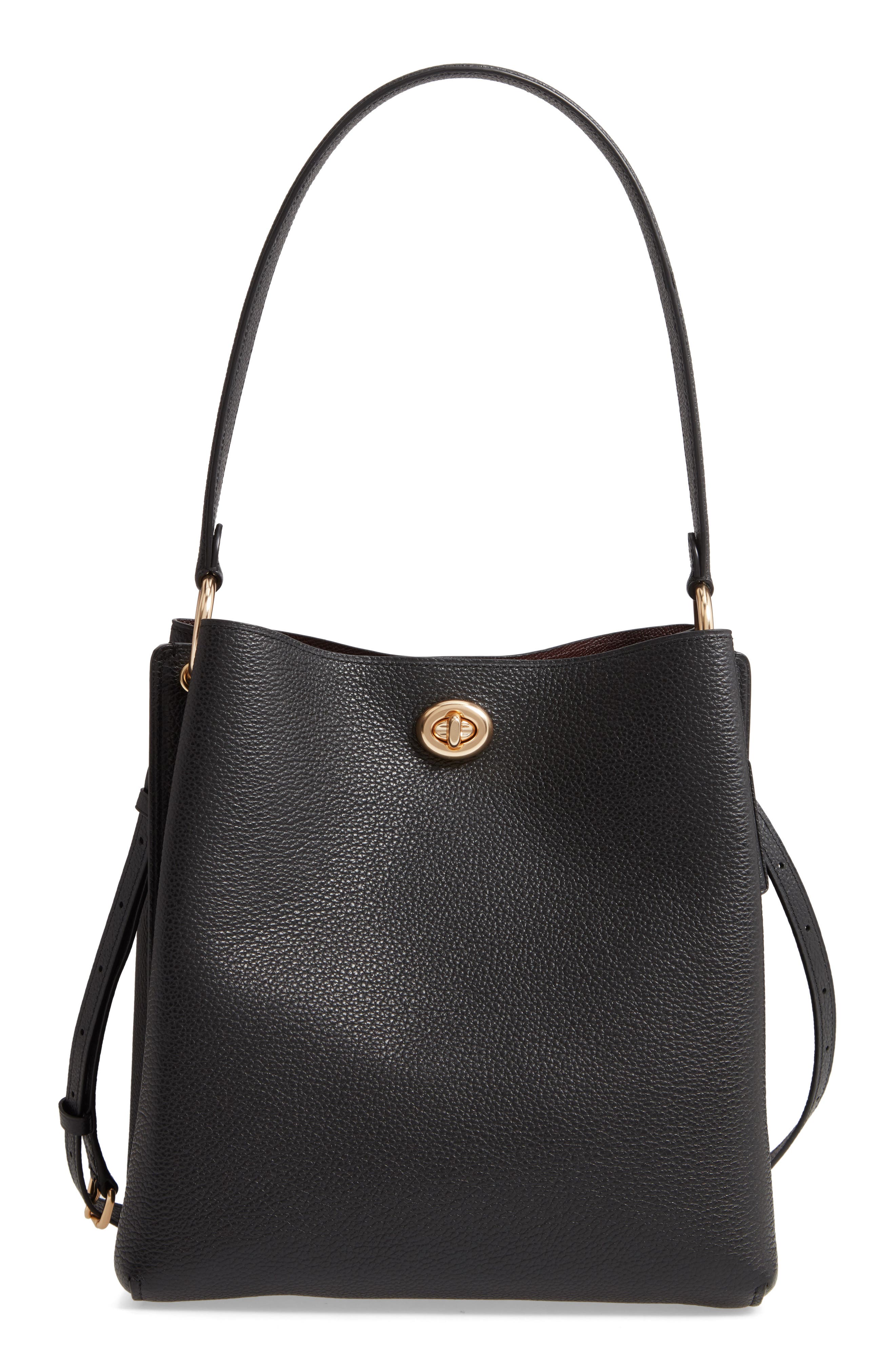 COACH Charlie Leather Bucket Bag, Main, color, 