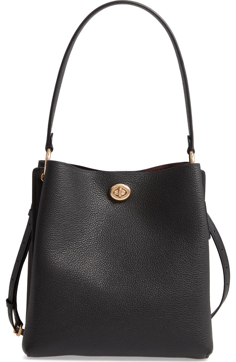 COACH Charlie Leather Bucket Bag, Main, color,
