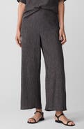 Eileen Fisher Crinkled High Waist Ankle Wide Legs