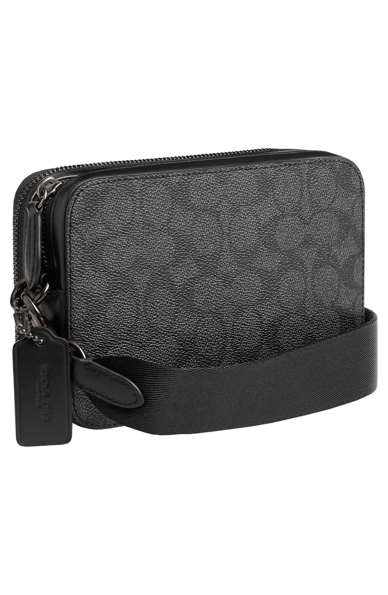 COACH Charter Signature Coated Canvas & Leather Crossbody, Alternate, color, 