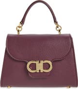 FERRAGAMO Double Gancio Leather Top Handle Bag