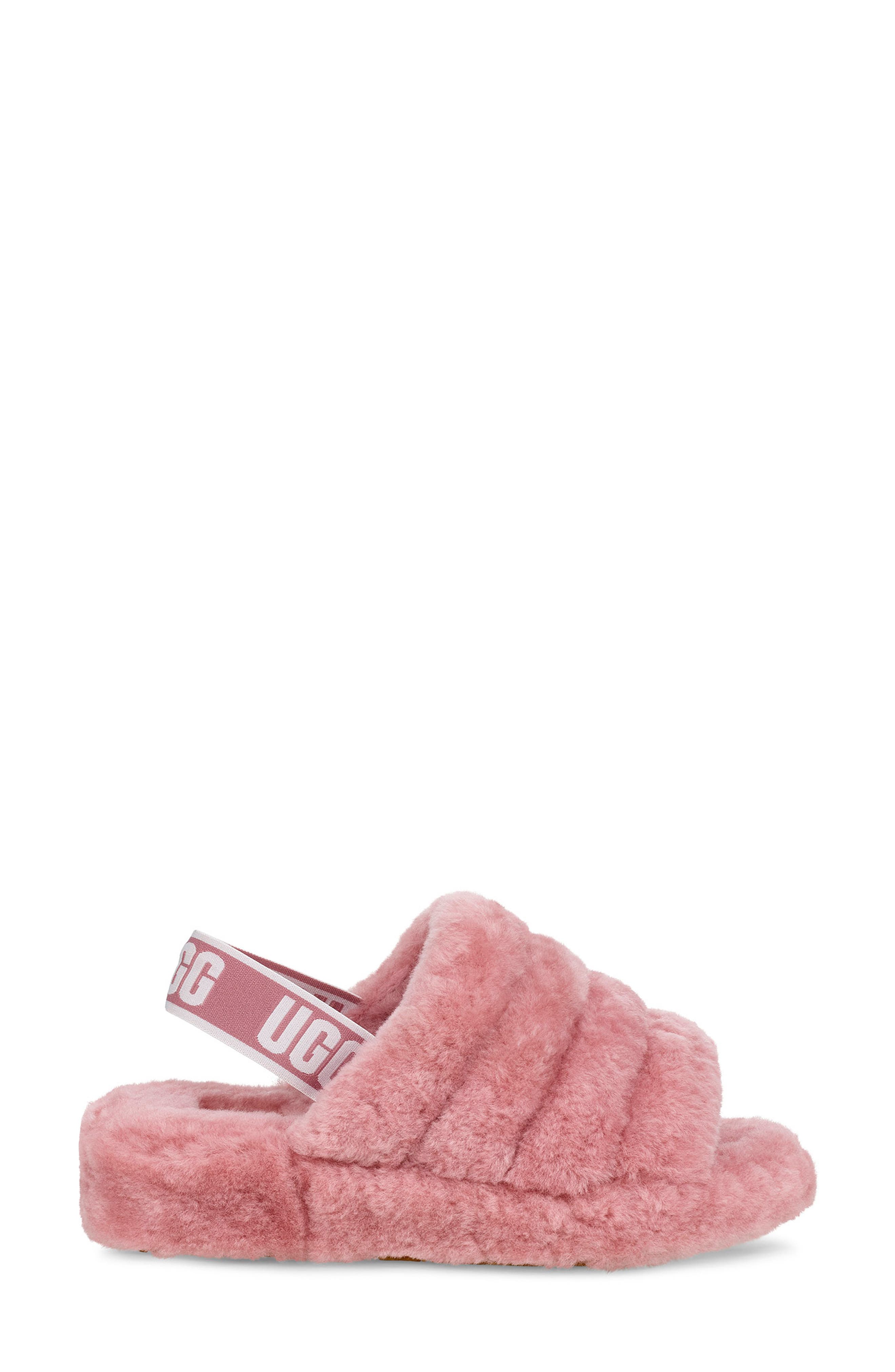 Fluff Yeah Genuine Shearling Slingback Sandal, Alternate, color, PINK DAWN