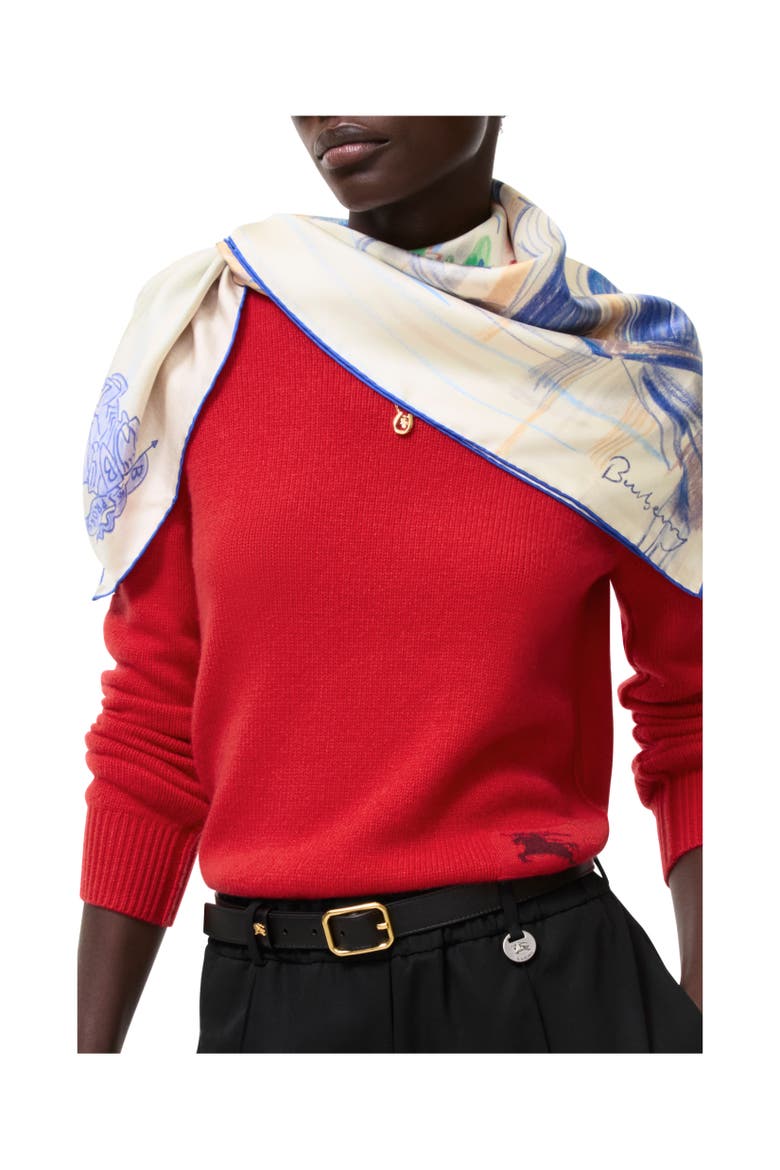 London Silk Scarf, Alternate, color, Clam beige