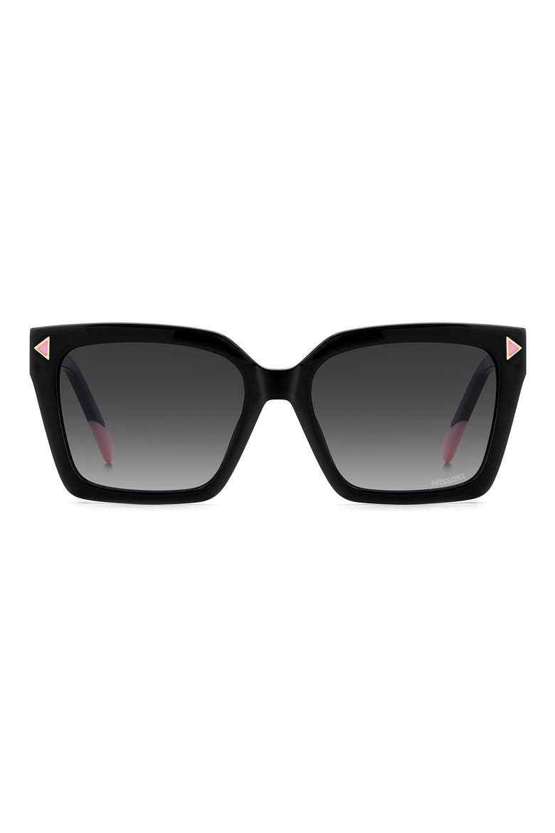 55mm Gradient Square Sunglasses, Main, color, BLACK/ DARK GREY