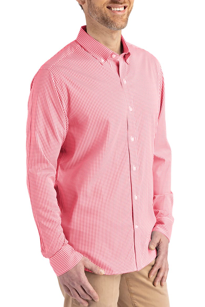 Skyline Epic Confidence Check Stretch Button-Down Shirt, Alternate, color, RED/WHITE