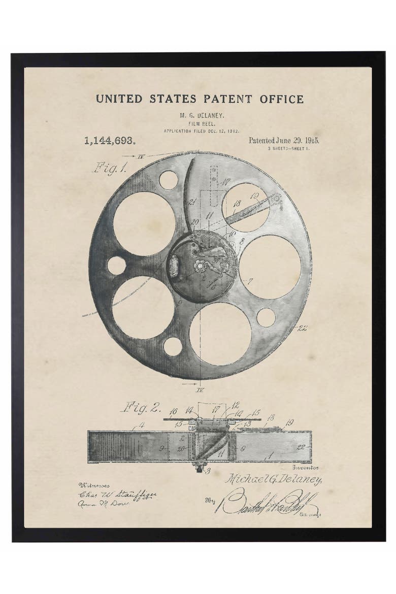 Film Reel Patent in Black Frame, Main, color, No Color