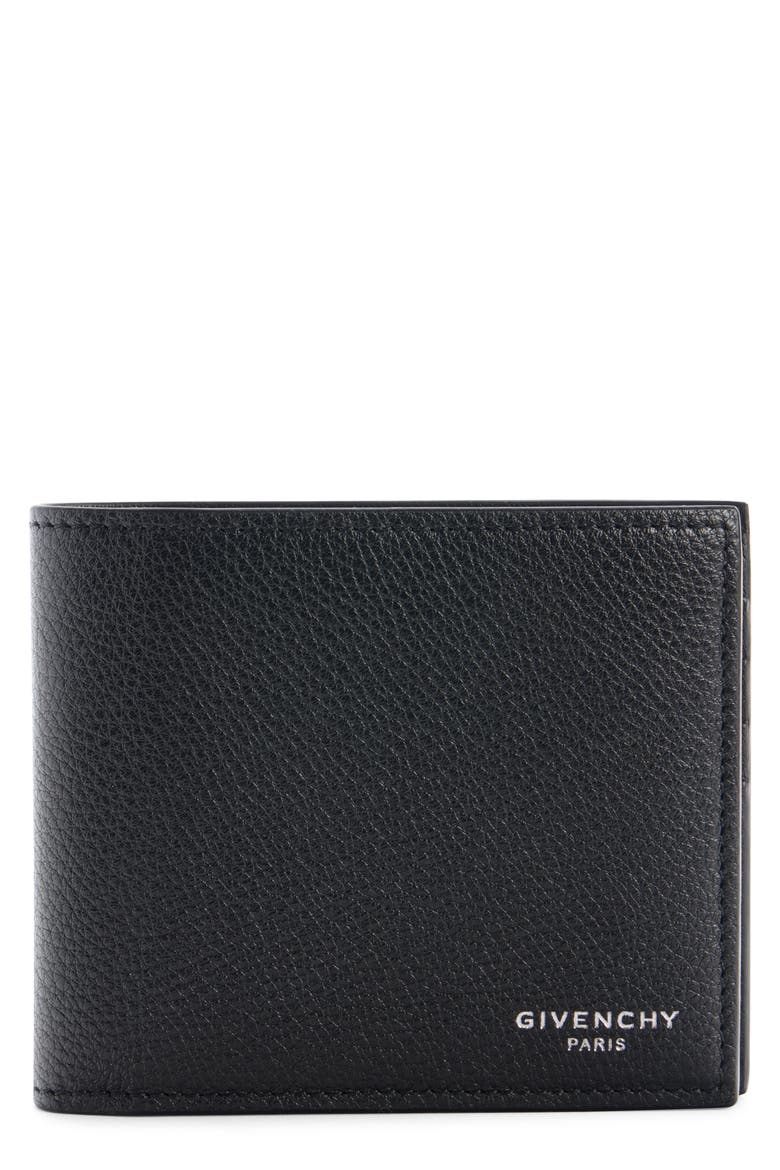 Calfskin Leather Bifold Wallet, Main, color, BLACK