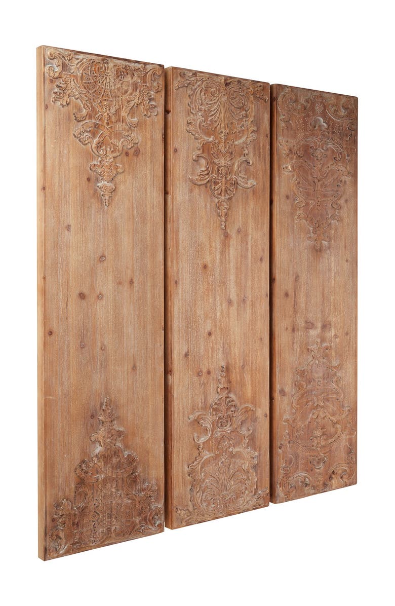 SONOMA SAGE HOME Large Hand-Carved Natural Wood Wall Panels w/ Carvings, Alternate, color,
