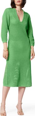 Equipment Remy Open Stitch Cotton Sweater Dress