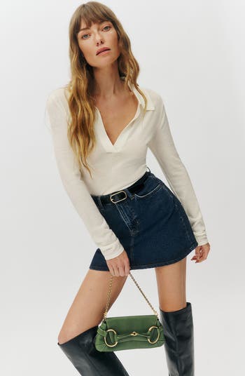 Lydia High Waist Denim Miniskirt