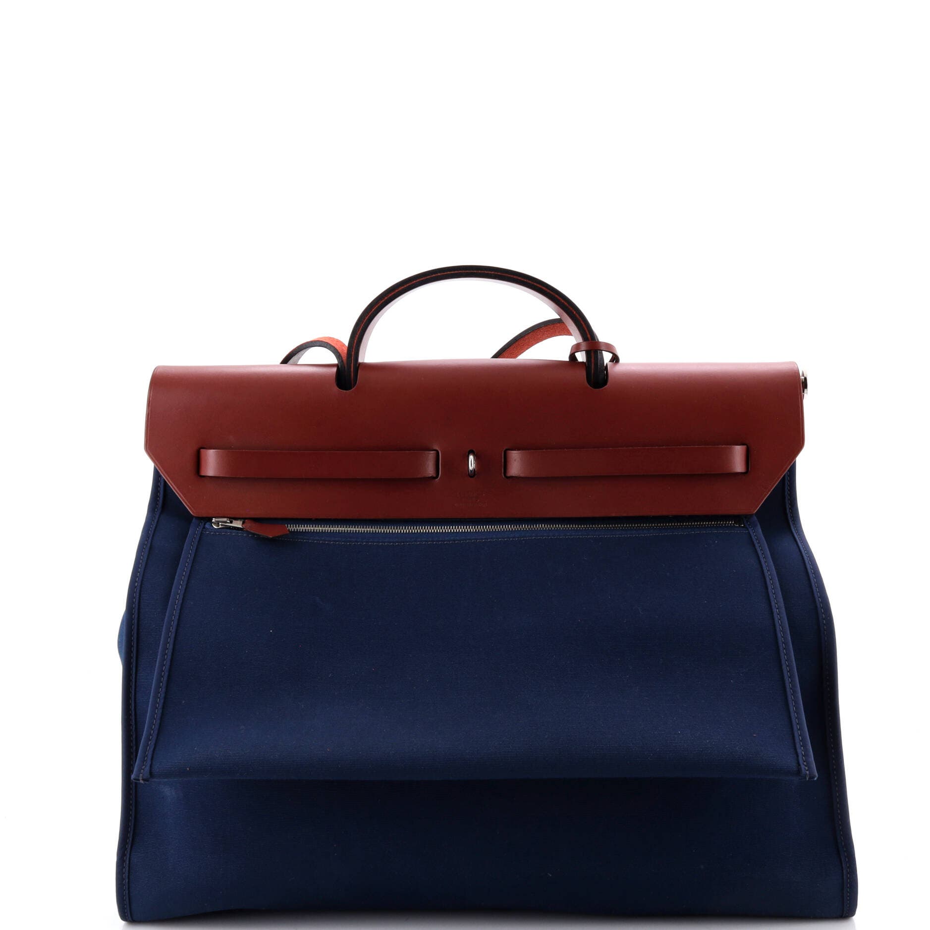 Herbag Zip Leather and Toile 39, Alternate, color, Bleu de Malte