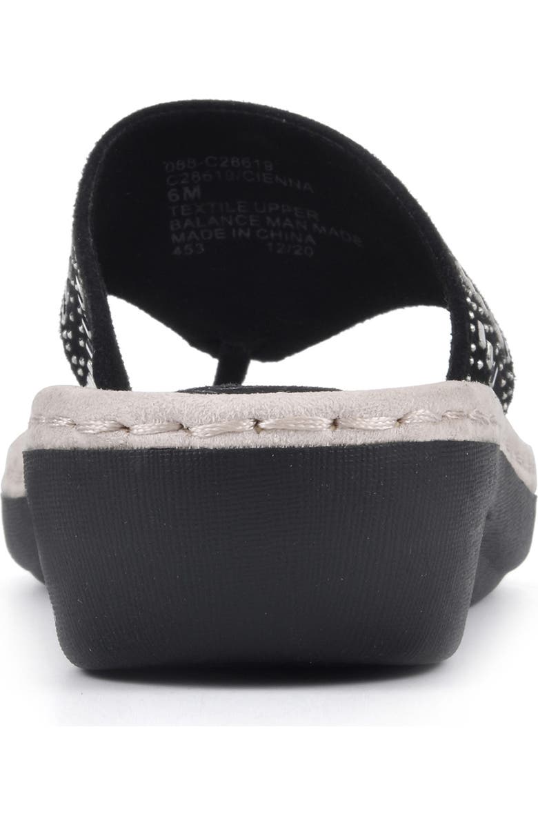 CLIFFS BY WHITE MOUNTAIN Cienna Thong Sandal - Wide Width, Alternate, color, Black Fabric